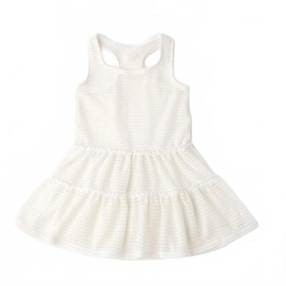 NEW SHADE CRITTERS girl's crochet tank cover up dress in white